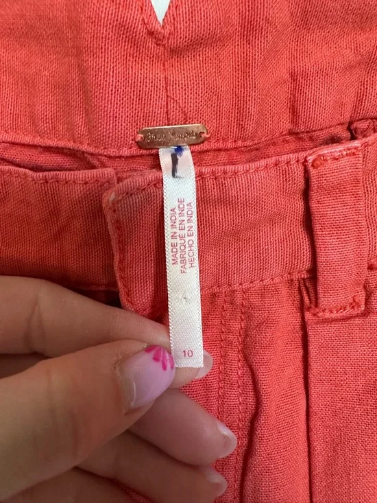 NWOT Free People Sweet Talk Red Mango Chino Pants- Size 10 - Picture 8 of 10